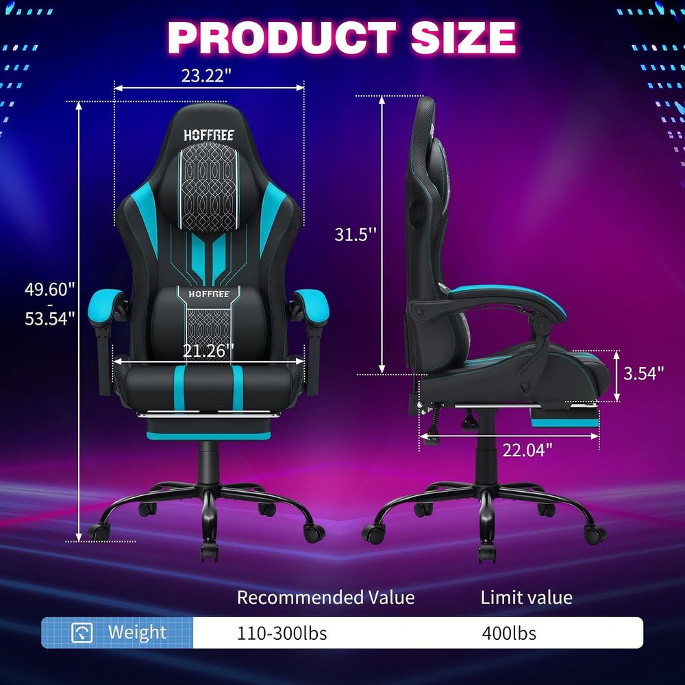 Gaming Chair with LED Lights S - Speakers review and price