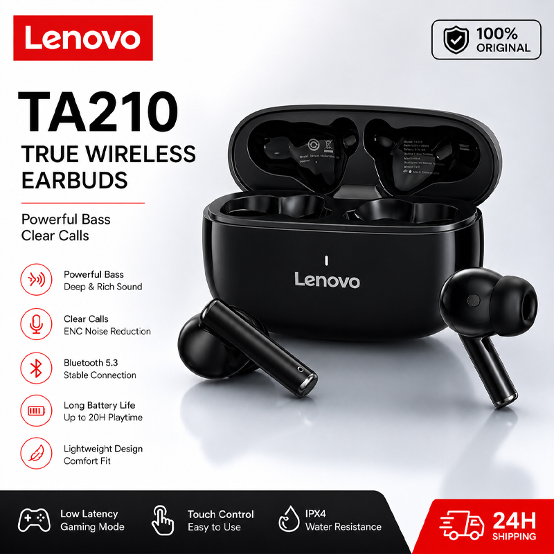 Lenovo TA210 Bluetooth Wireles - Anc Wireless Over Ear Headphones review and price