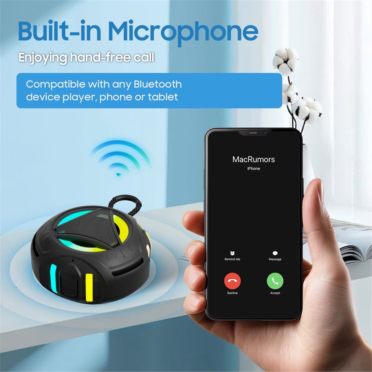 Mini Bluetooth Shower Speaker  - Portable Bluetooth Speaker Waterproof Ipx7 review and price